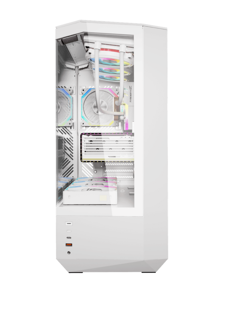Darkflash DY460 Mid-Tower ATX Gaming Case - Tempered Glass - 4 Infinity Fans - ARGB Controller - White-4