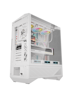 Darkflash DY460 Mid-Tower ATX Gaming Case - Tempered Glass - 4 Infinity Fans - ARGB Controller - White-3
