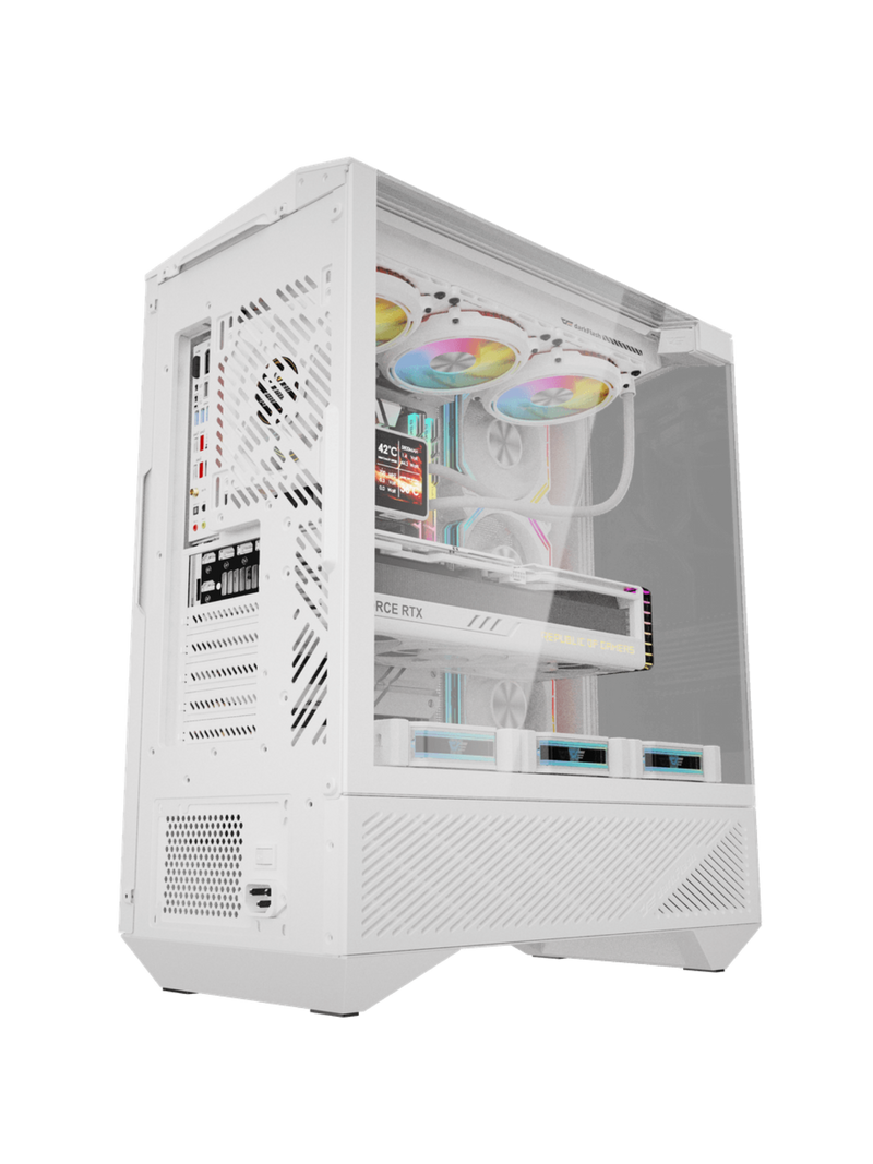 Darkflash DY460 Mid-Tower ATX Gaming Case - Tempered Glass - 4 Infinity Fans - ARGB Controller - White-3