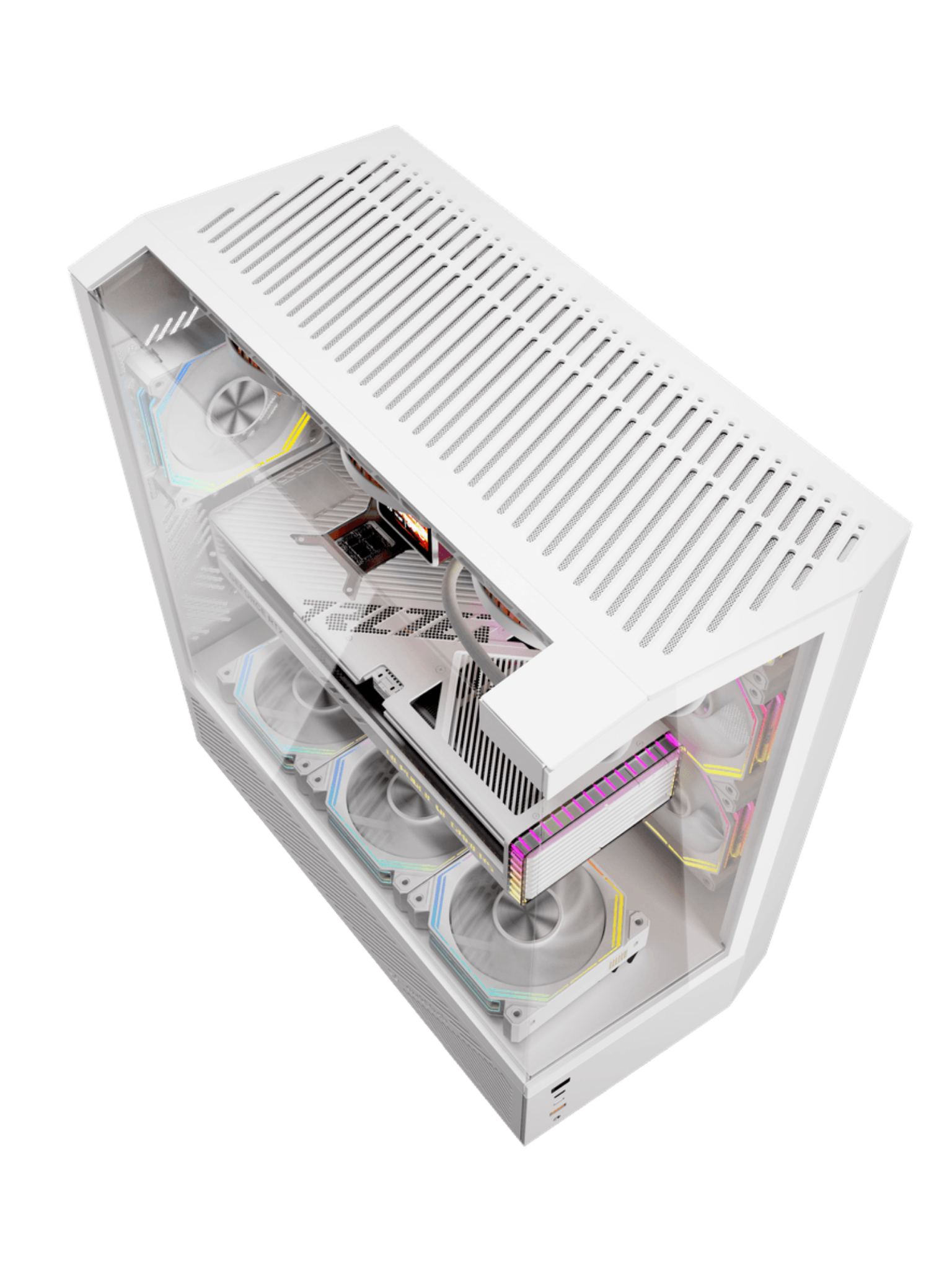 Darkflash DY460 Mid-Tower ATX Gaming Case - Tempered Glass - 4 Infinity Fans - ARGB Controller - White-2
