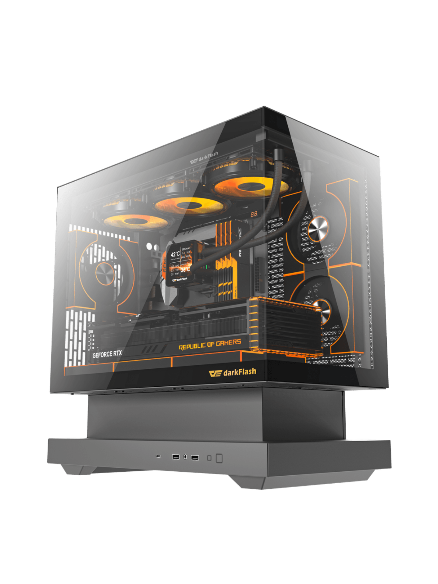 Darkflash Floatron F1 M-Tower ATX Gaming Case - Without fans - Black-1