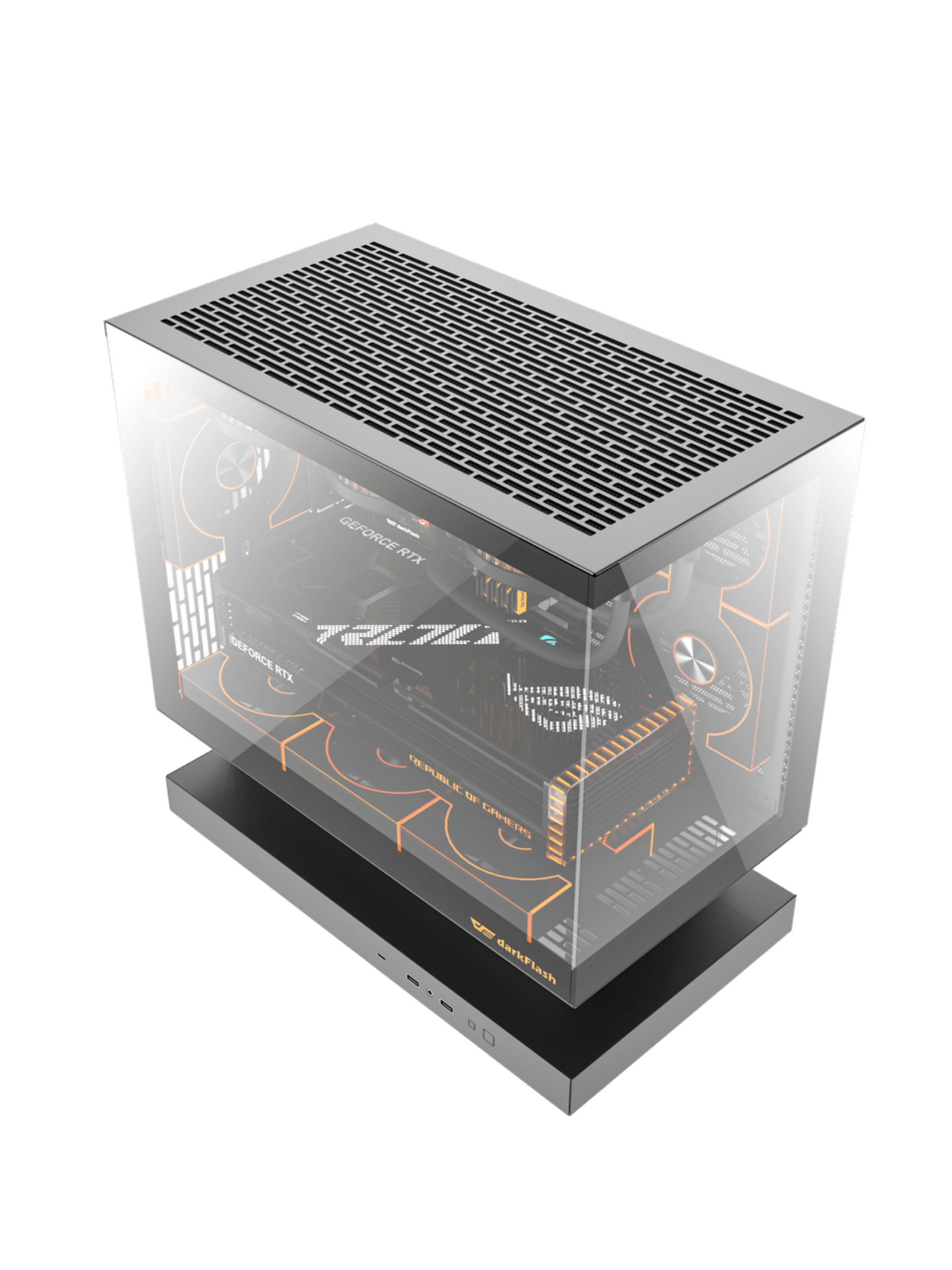 Darkflash Floatron F1 M-Tower ATX Gaming Case - Without fans - Black-2