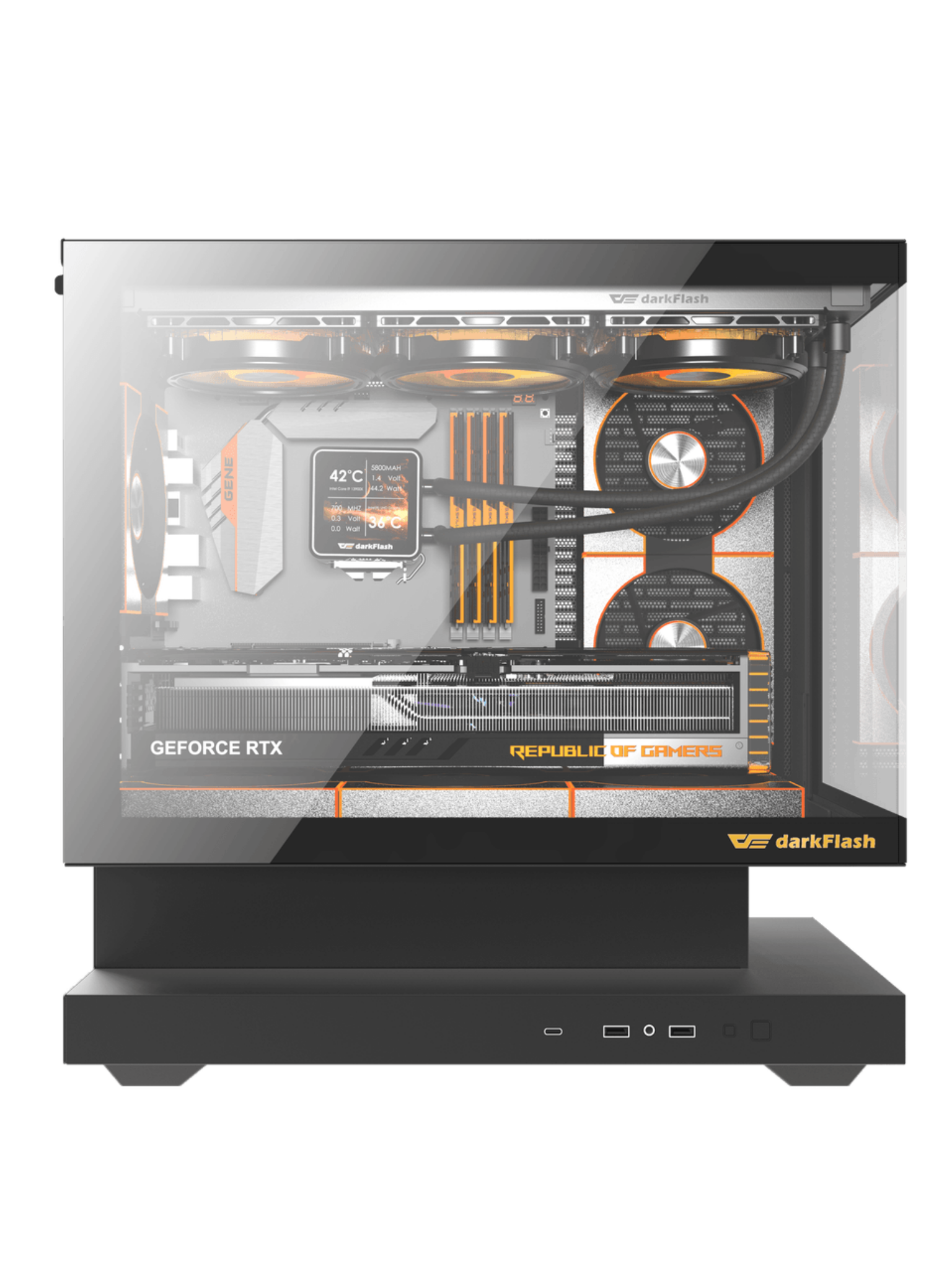 Darkflash Floatron F1 M-Tower ATX Gaming Case - Without fans - Black-4