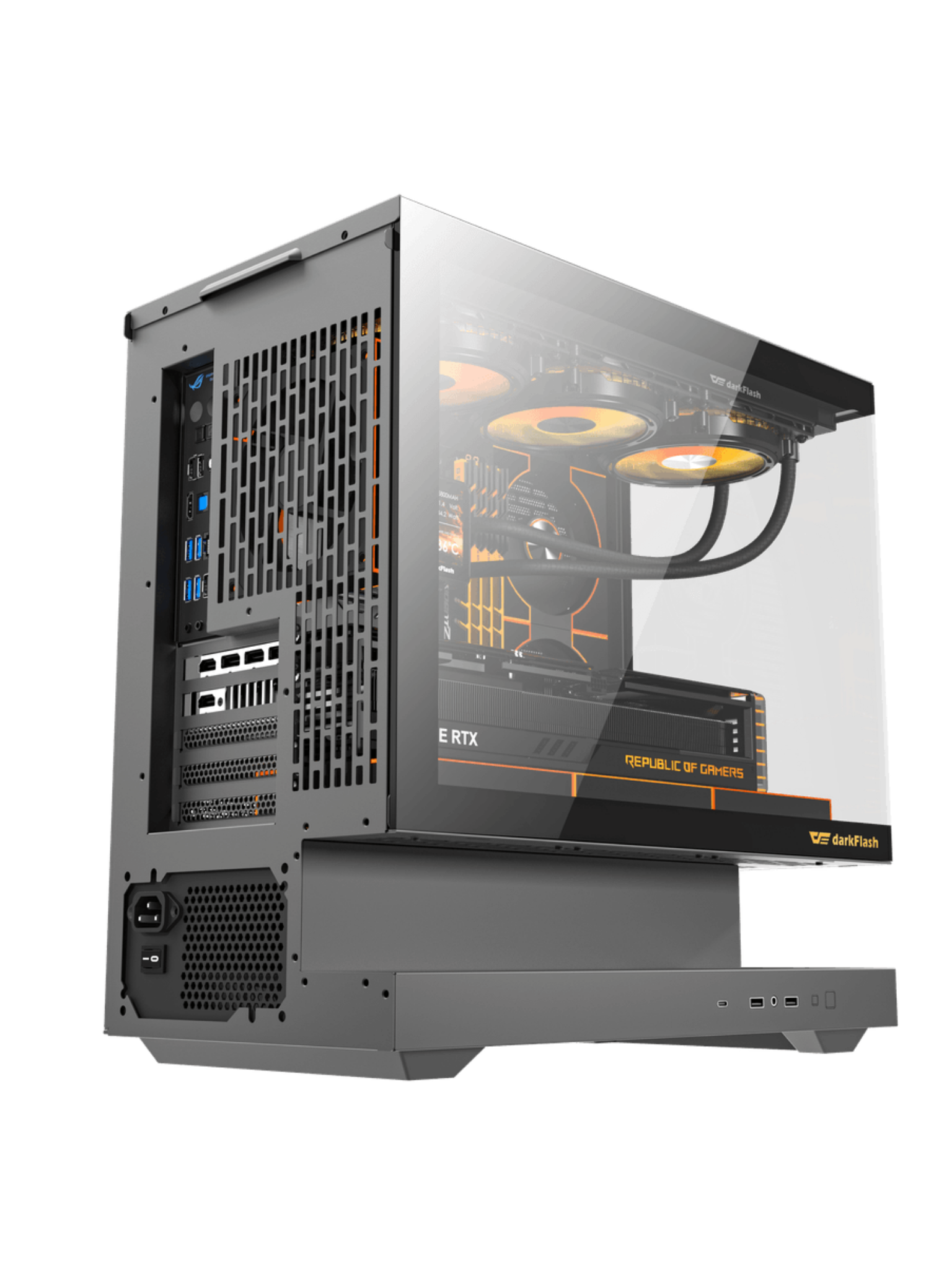 Darkflash Floatron F1 M-Tower ATX Gaming Case - Without fans - Black-3