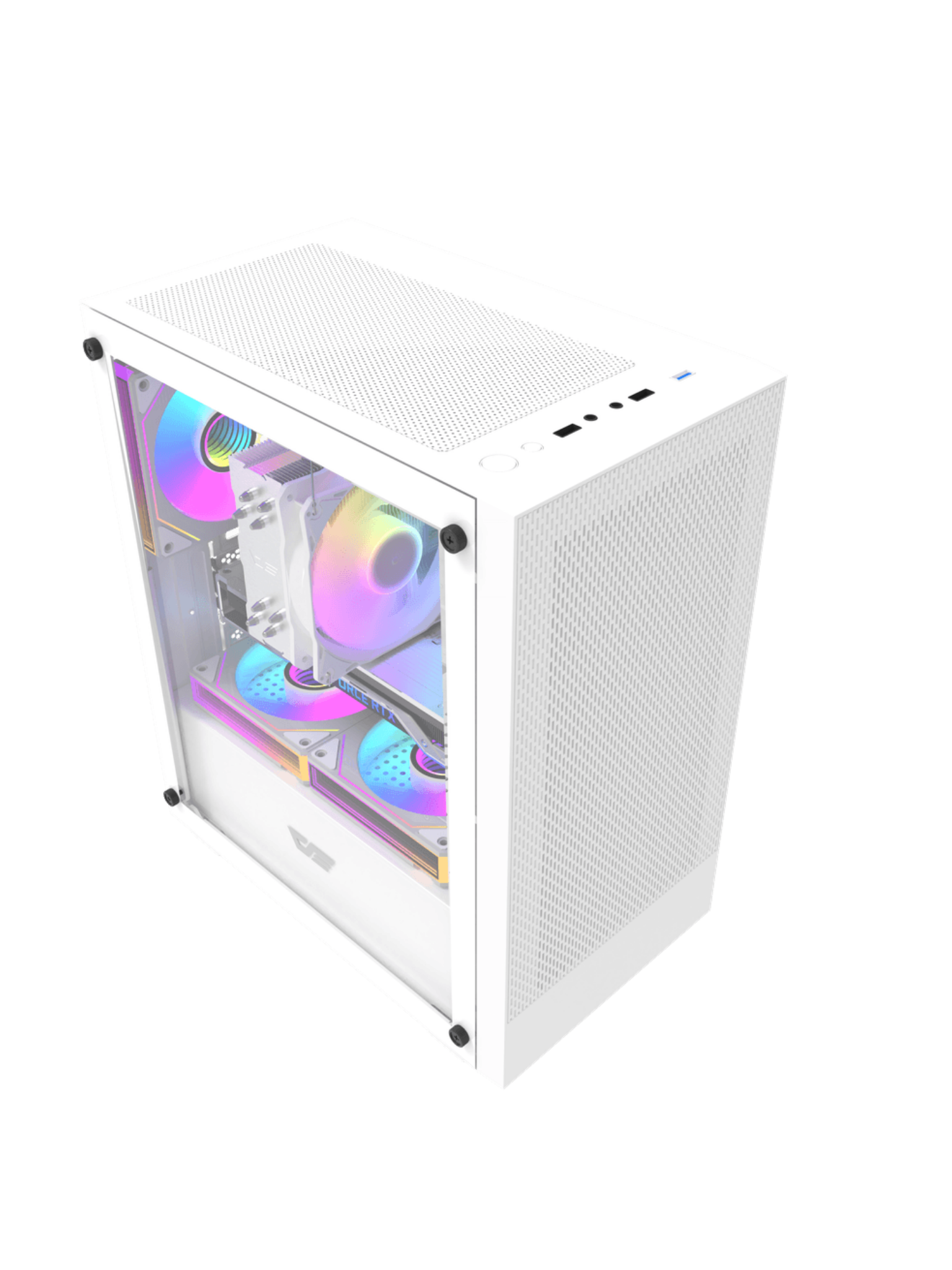 Darkflash M305 Mini-Tower M-ATX Gaming Case - Without Fans - White-8