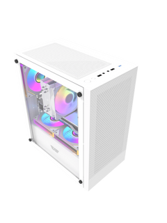Darkflash M305 Mini-Tower M-ATX Gaming Case - Without Fans - White-8