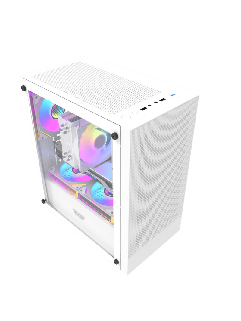 Darkflash M305 Mini-Tower M-ATX Gaming Case - Without Fans - White-8