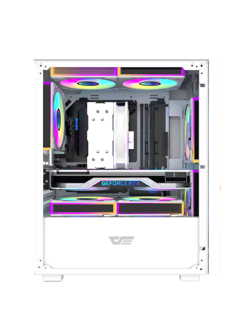 Darkflash M305 Mini-Tower M-ATX Gaming Case - Without Fans - White-7