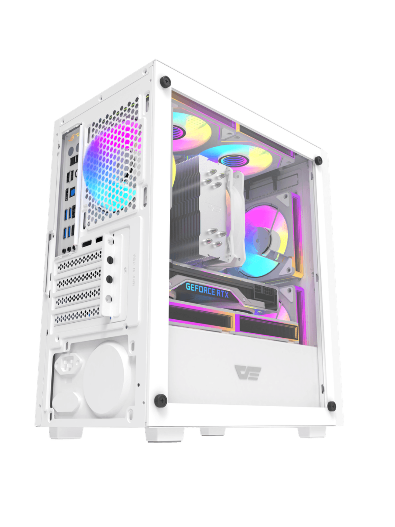 Darkflash M305 Mini-Tower M-ATX Gaming Case - Without Fans - White-2