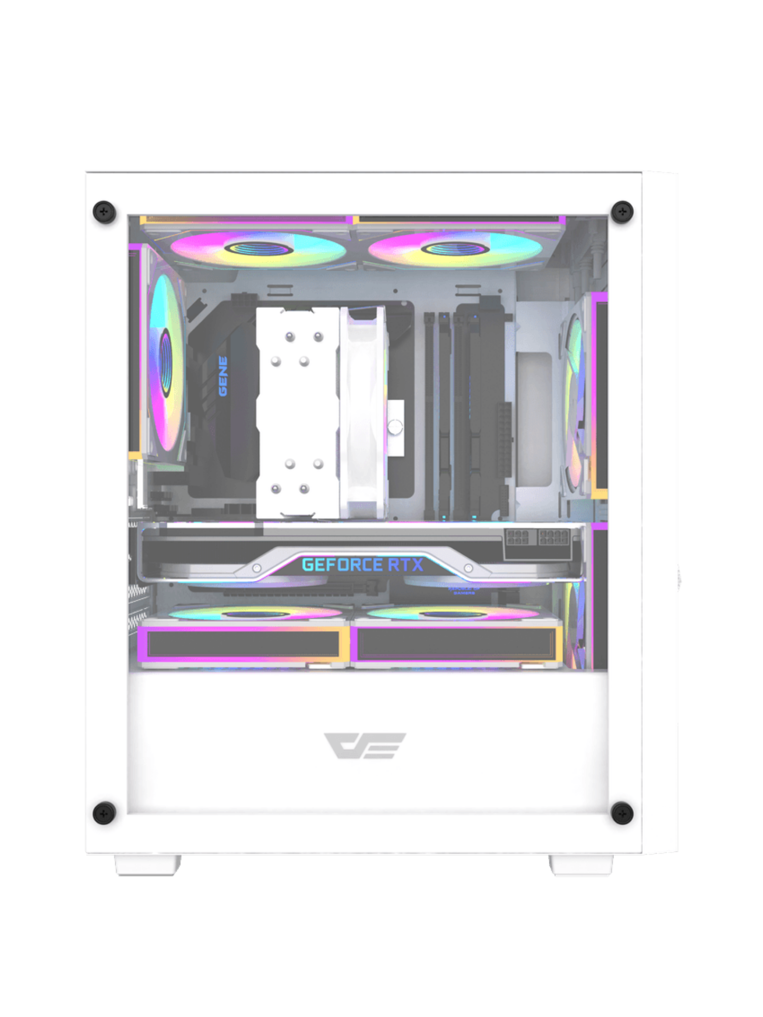 Darkflash M305 Mini-Tower M-ATX Gaming Case - Without Fans - White-3