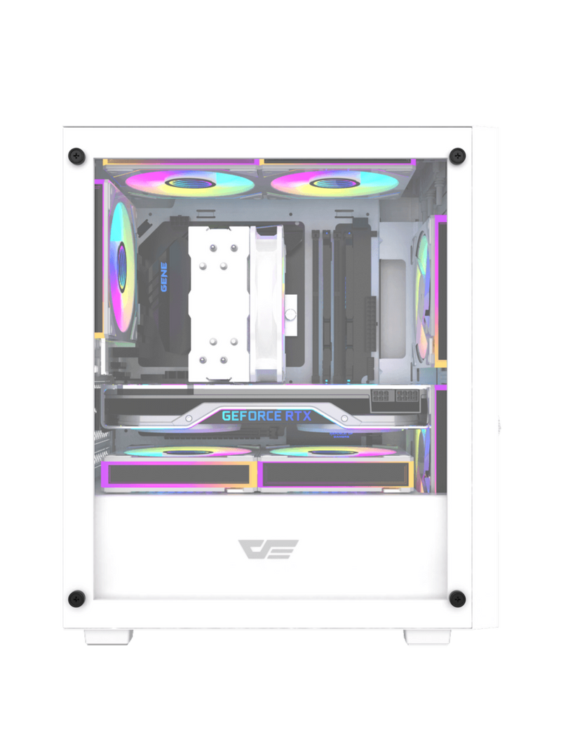 Darkflash M305 Mini-Tower M-ATX Gaming Case - Without Fans - White-3