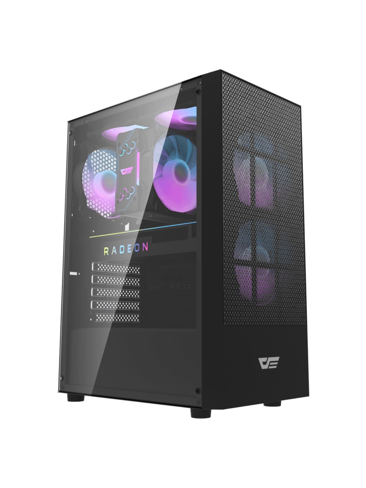 Darkflash A290 Mini-Tower M-ATX Gamine Case with Side Glass - 3 RGB Fans - Black-1