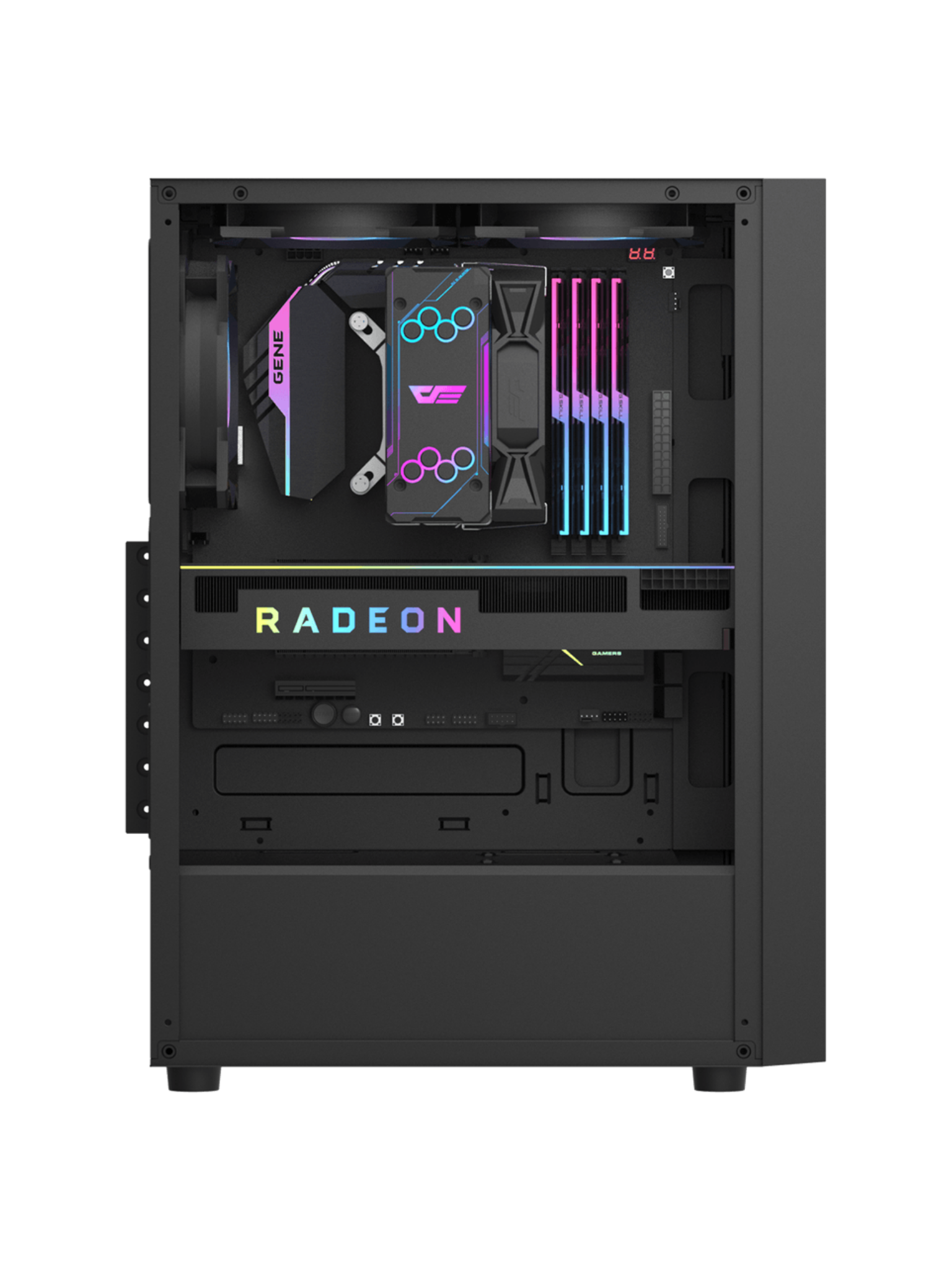 Darkflash A290 Mini-Tower M-ATX Gamine Case with Side Glass - 3 RGB Fans - Black-5