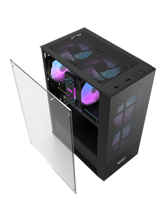 Darkflash A290 Mini-Tower M-ATX Gamine Case with Side Glass - 3 RGB Fans - Black-2