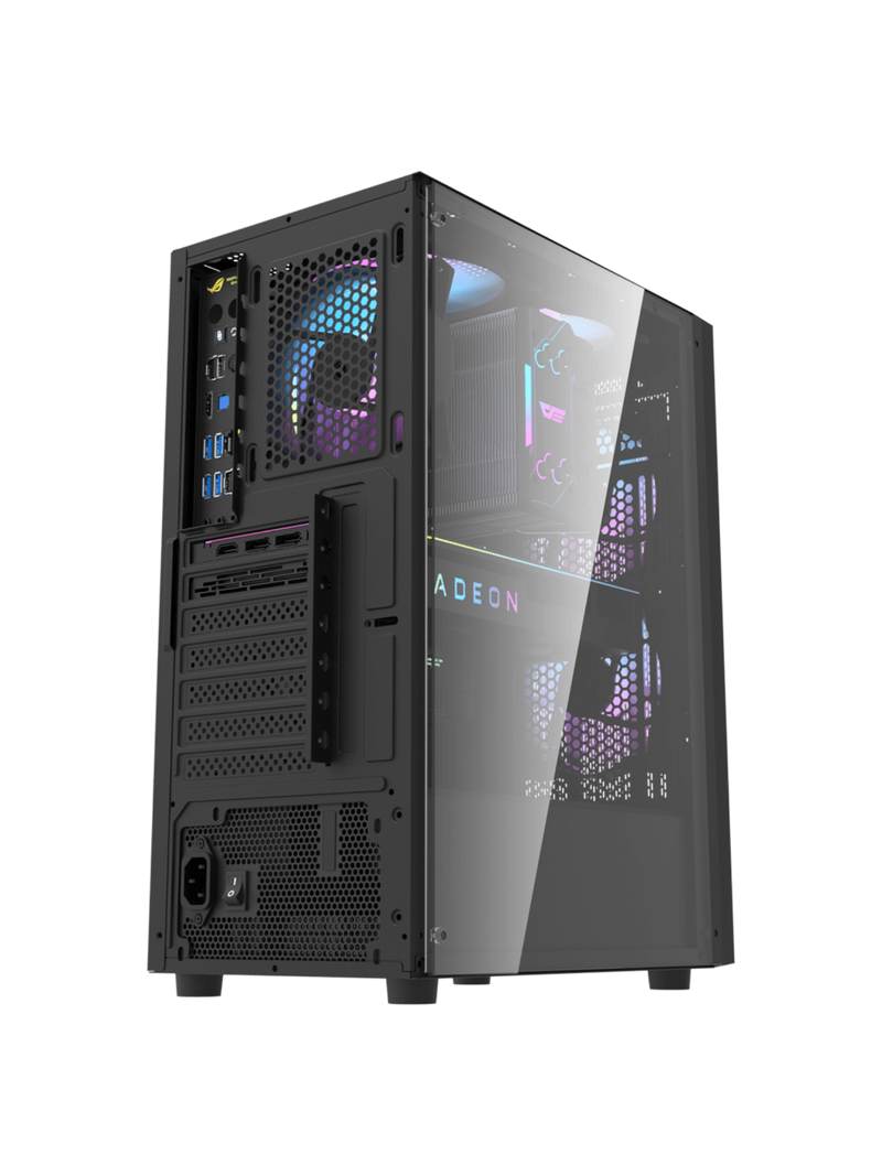 Darkflash A290 Mini-Tower M-ATX Gamine Case with Side Glass - 3 RGB Fans - Black-4