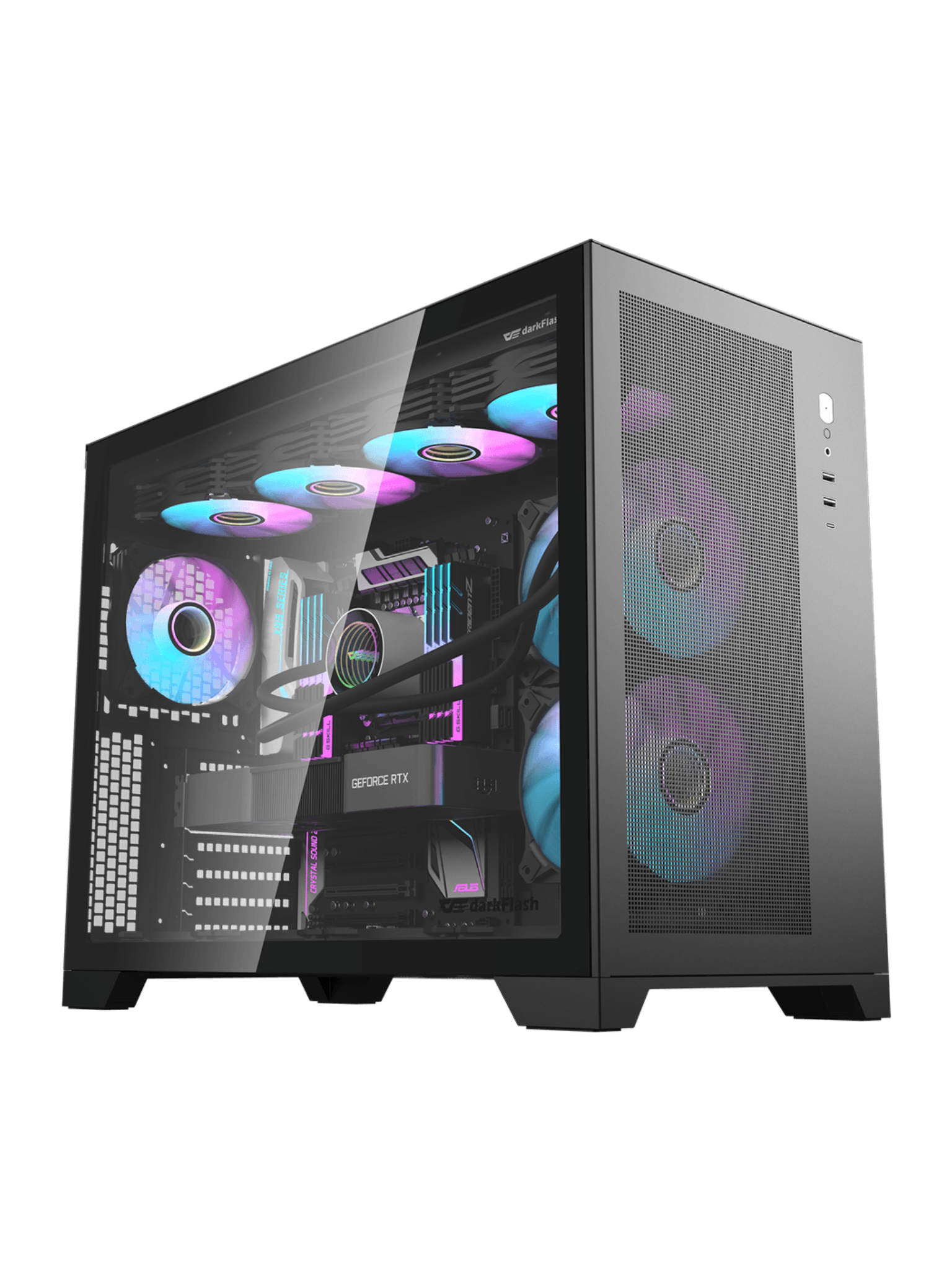 Darkflash DS5000 Mid-Tower E-ATX Gaming Case - Up to 480mm Radiator - Without Fans - Black-1