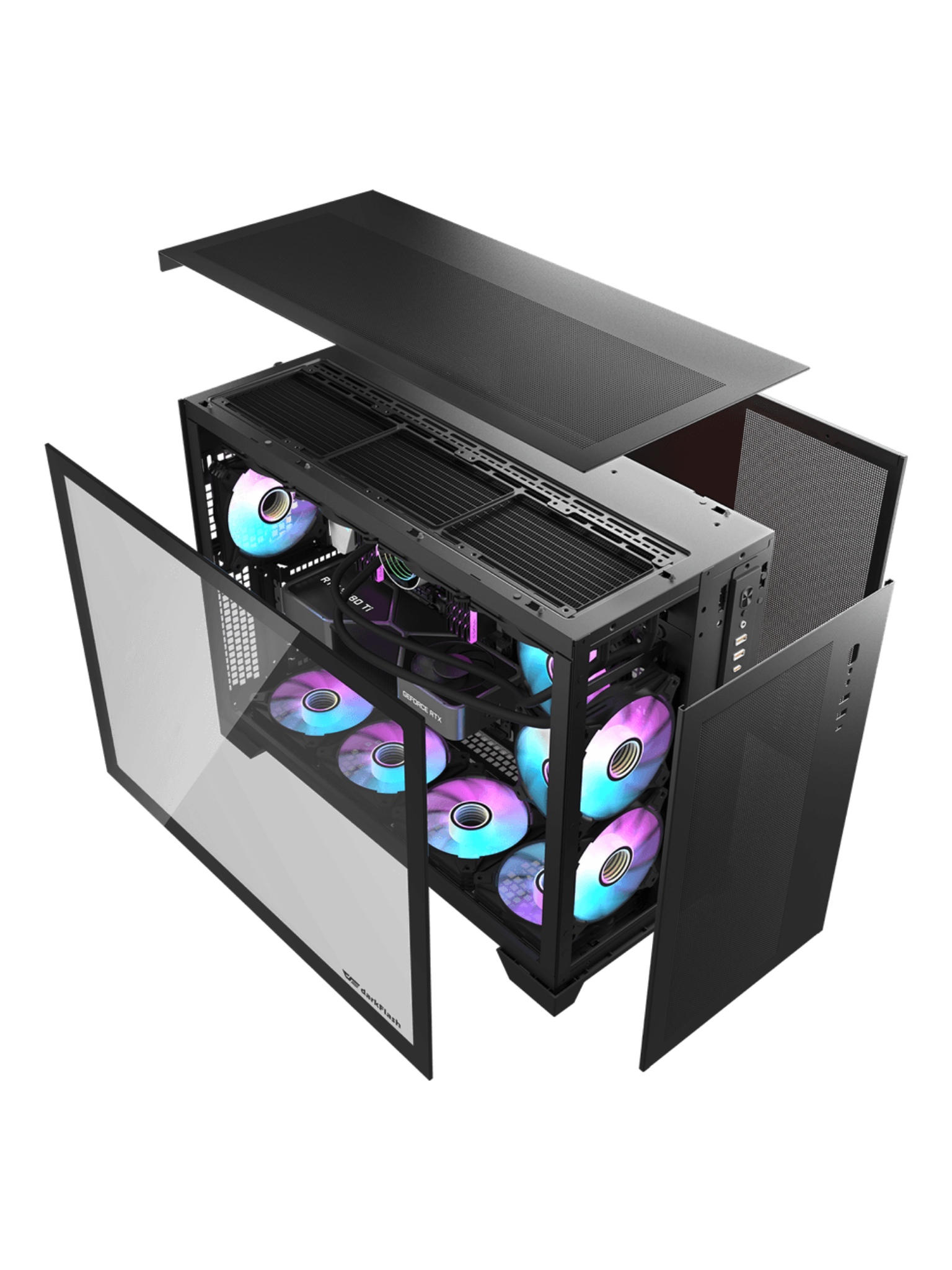 Darkflash DS5000 Mid-Tower E-ATX Gaming Case - Up to 480mm Radiator - Without Fans - Black-7