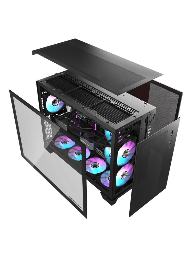 Darkflash DS5000 Mid-Tower E-ATX Gaming Case - Up to 480mm Radiator - Without Fans - Black-7