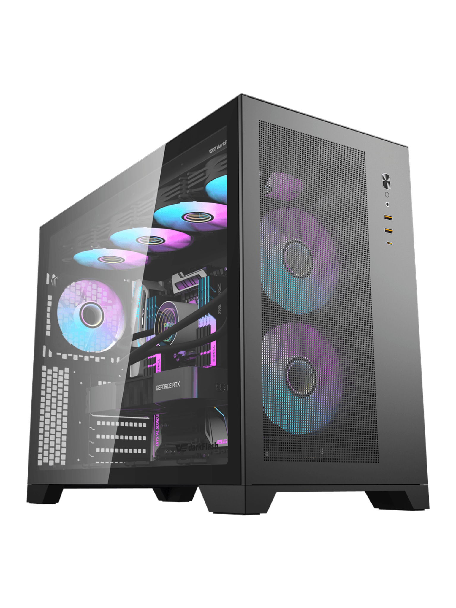 Darkflash DS5000 Mid-Tower E-ATX Gaming Case - Up to 480mm Radiator - Without Fans - Black-5