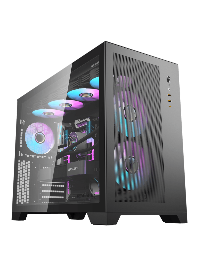 Darkflash DS5000 Mid-Tower E-ATX Gaming Case - Up to 480mm Radiator - Without Fans - Black-5