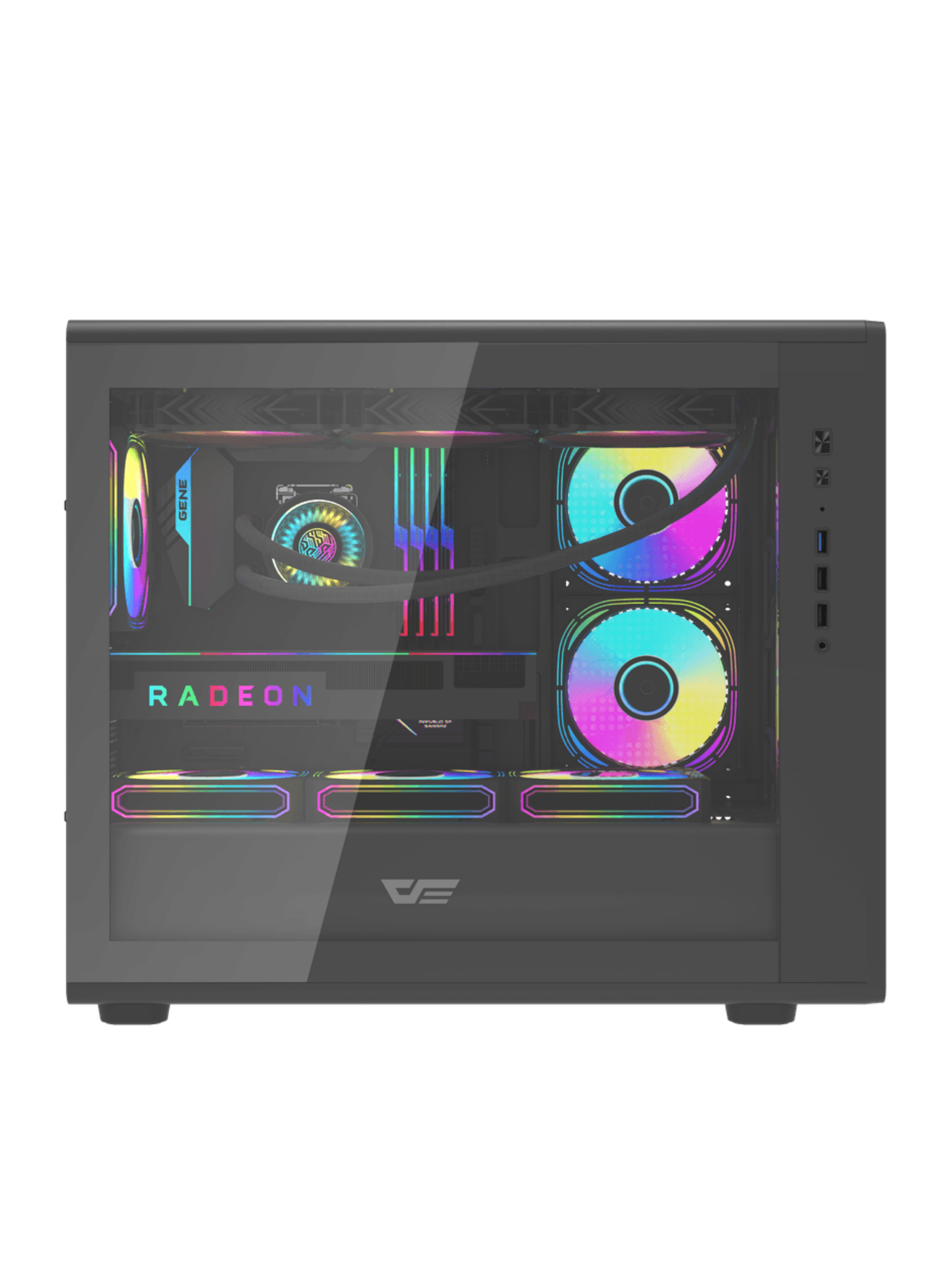 Darkflash DB460M Mini-Tower M-ATX Gaming Case - Up to 420mm GPU - Without Fans - Black-2