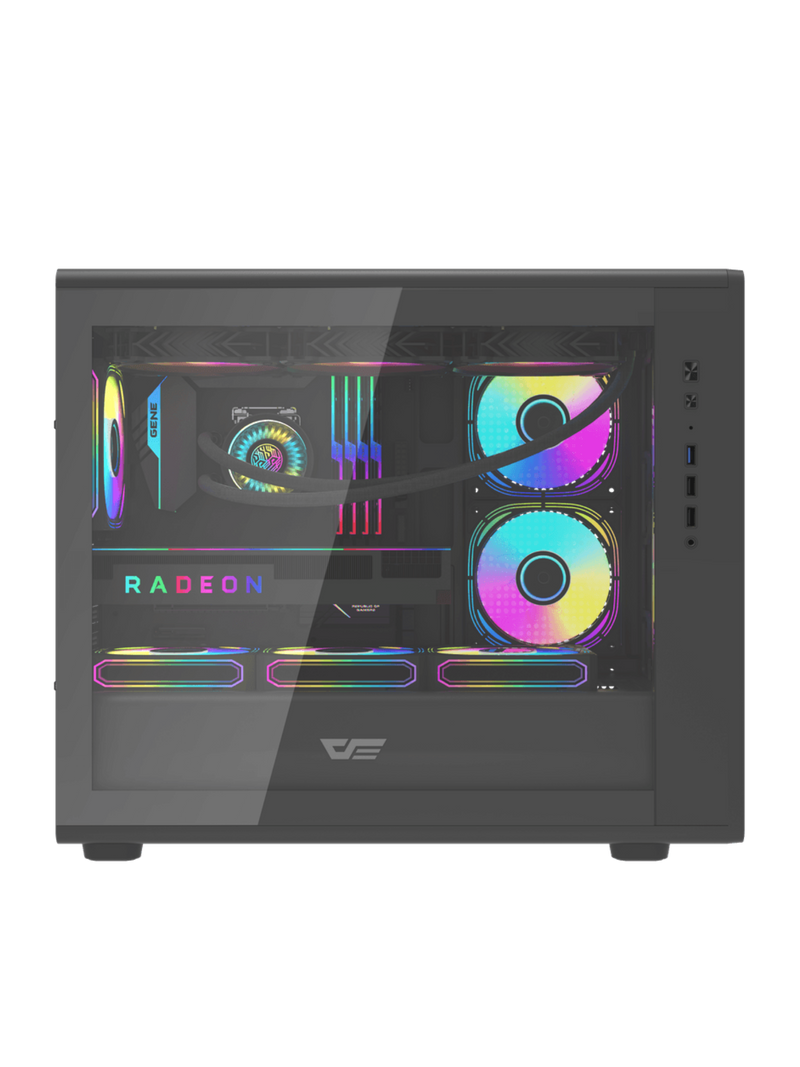Darkflash DB460M Mini-Tower M-ATX Gaming Case - Up to 420mm GPU - Without Fans - Black-2