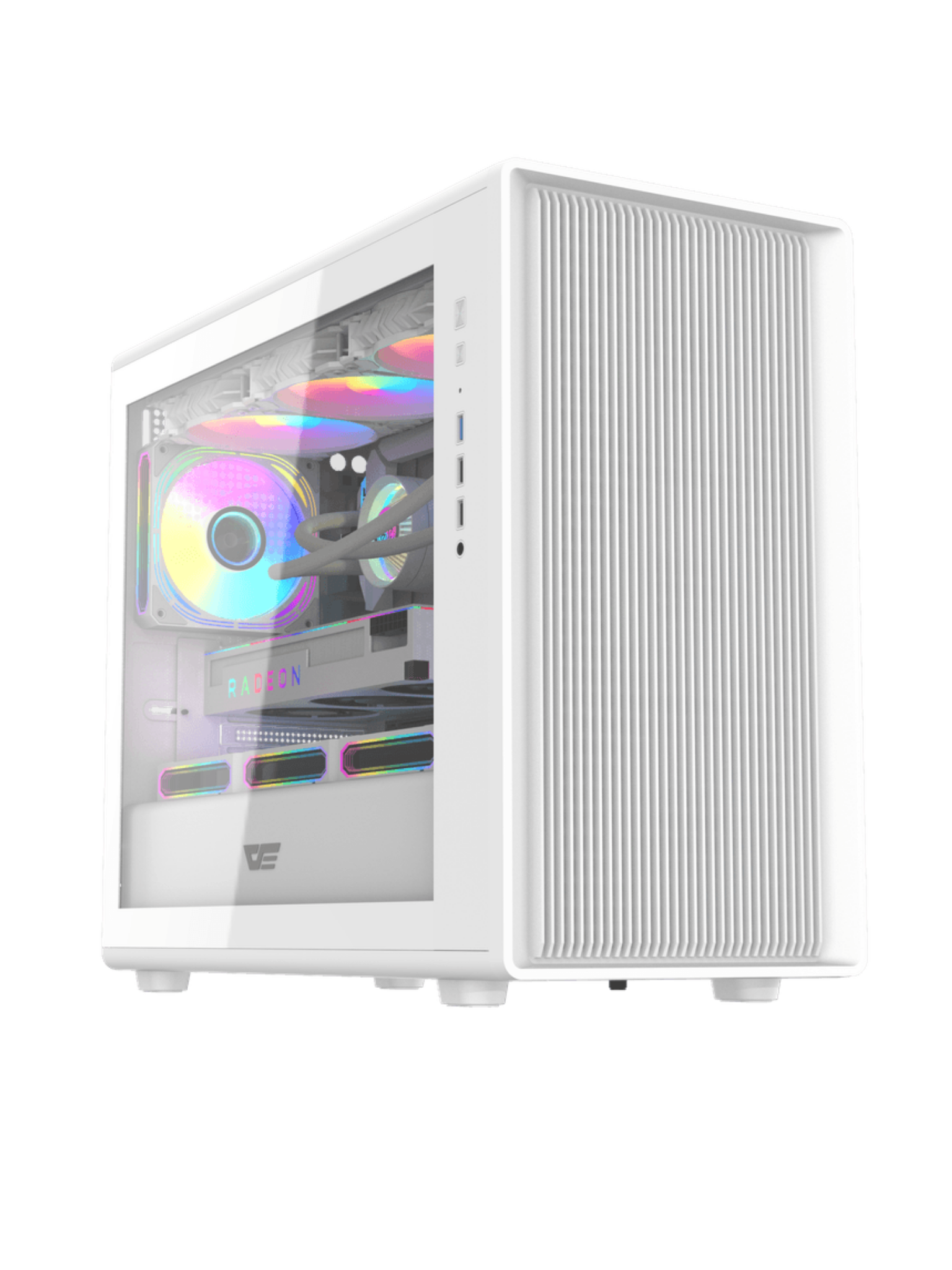 Darkflash DB460M Mini-Tower M-ATX Gaming Case - Up to 420mm GPU - Without Fans - White