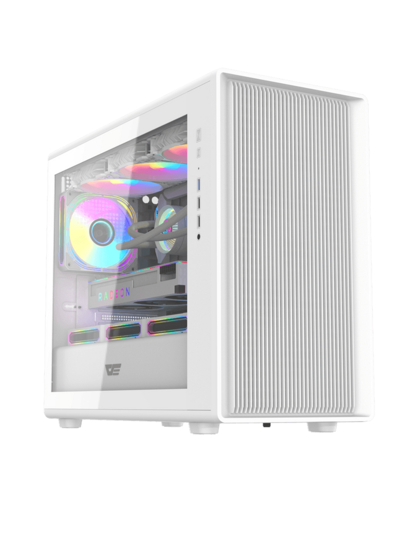 Darkflash DB460M Mini-Tower M-ATX Gaming Case - Up to 420mm GPU - Without Fans - White-1