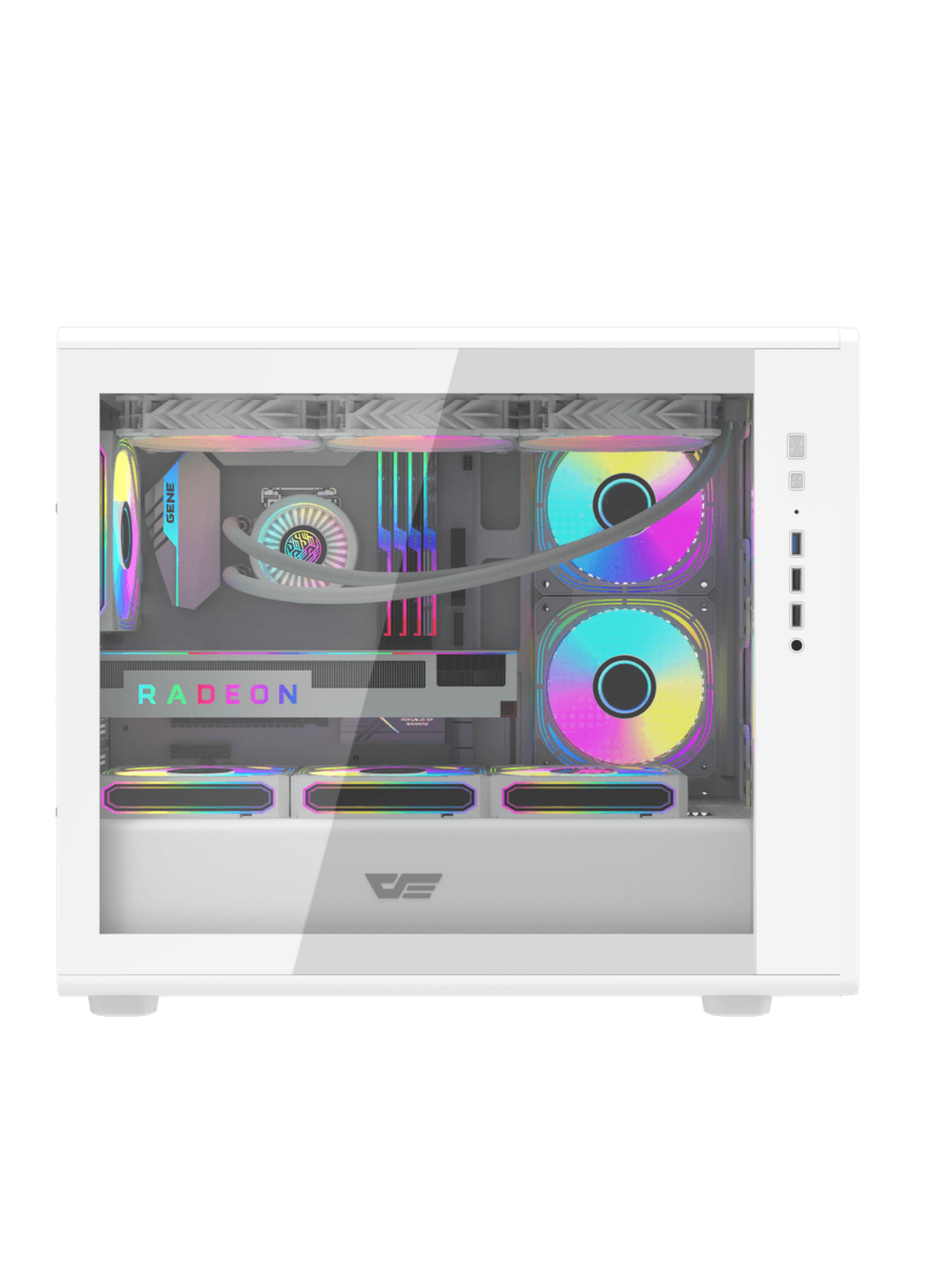 Darkflash DB460M Mini-Tower M-ATX Gaming Case - Up to 420mm GPU - Without Fans - White-2