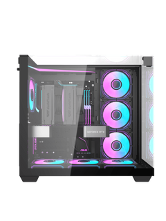 Darkflash TH285 Mid-Tower ATX Gaming Case - Tempered Glass - Without Fans - Black-2
