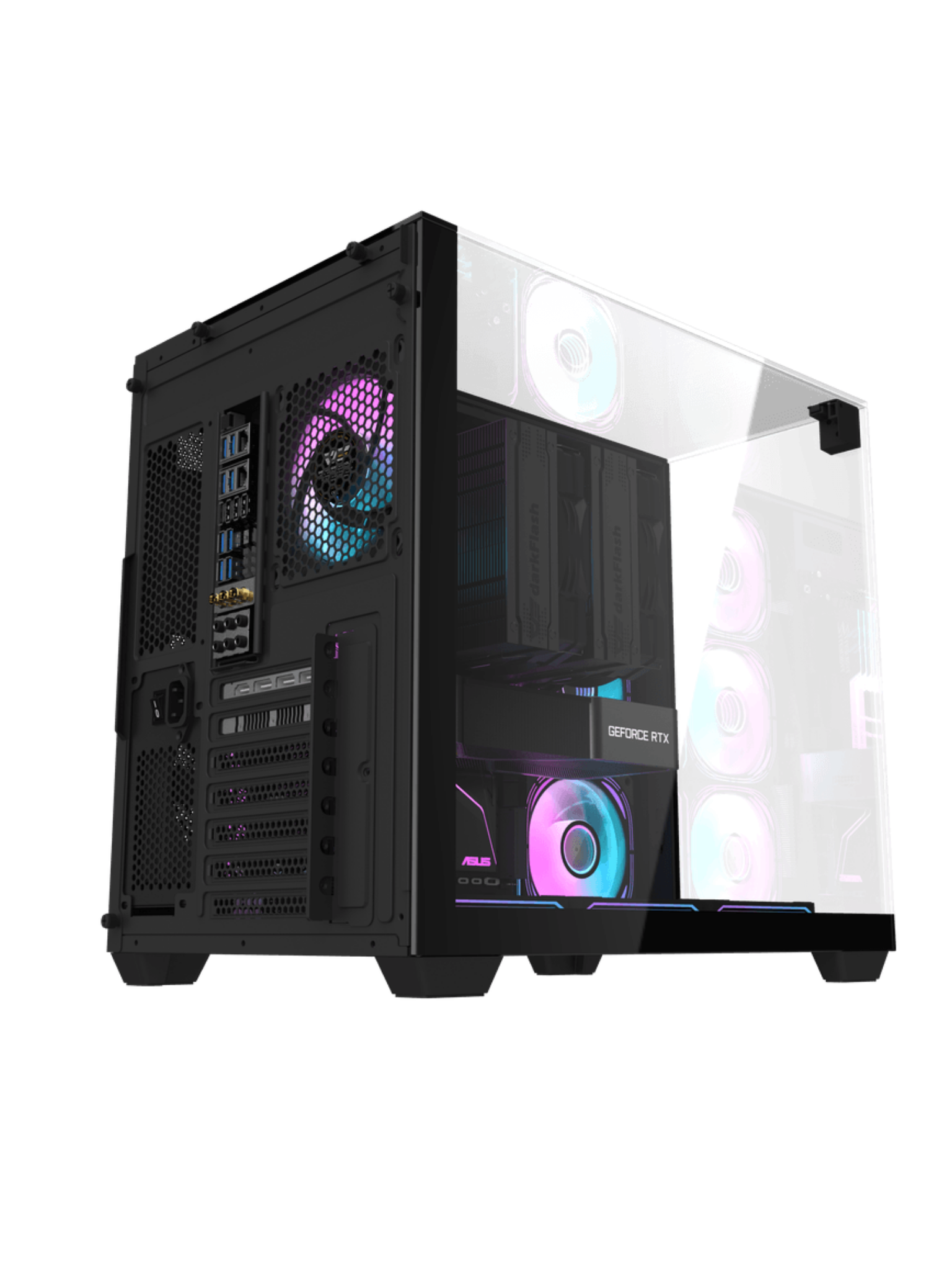 Darkflash TH285 Mid-Tower ATX Gaming Case - Tempered Glass - Without Fans - Black-6