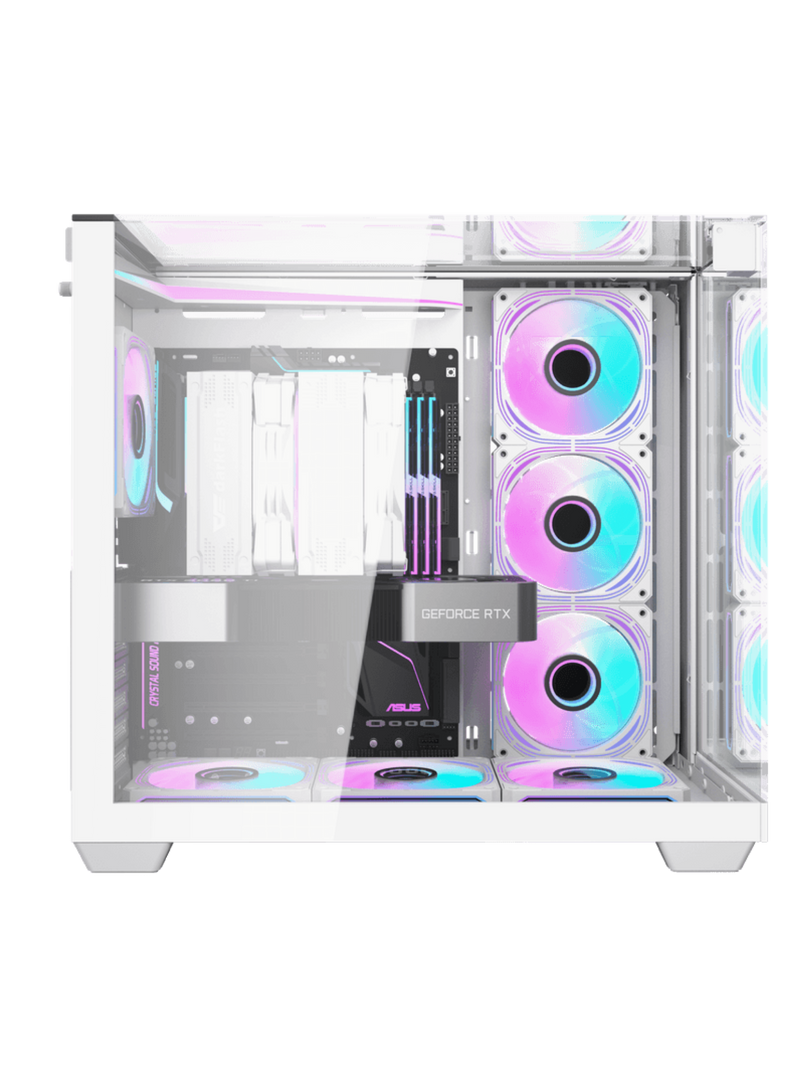 Darkflash TH285 Mid-Tower ATX Gaming Case - Tempered Glass - Without Fans - White - image 2