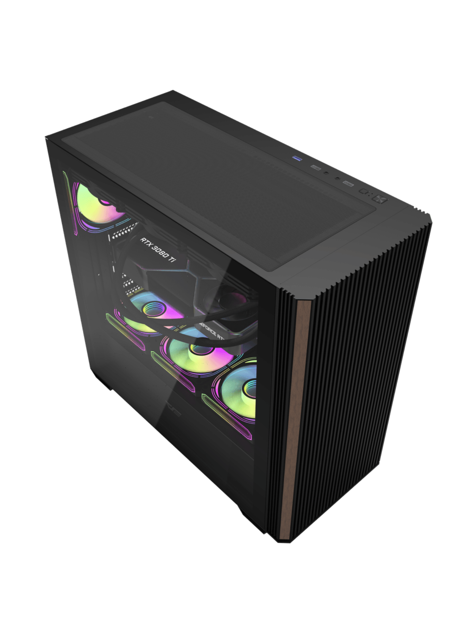 Darkflash DS900WS Mid-Tower ATX Gaming Case - Wood Inspired - Without Fans - Black-4