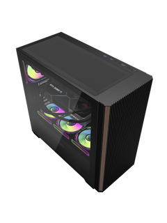 Darkflash DS900WS Mid-Tower ATX Gaming Case - Wood Inspired - Without Fans - Black-4