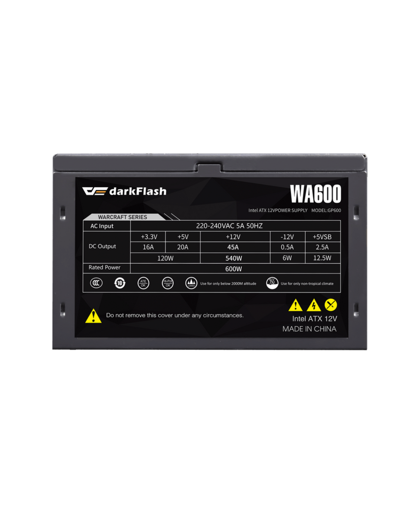 Darkflash WA600 Warcraft Series 600W Power Supply - Non Modular - Black-7