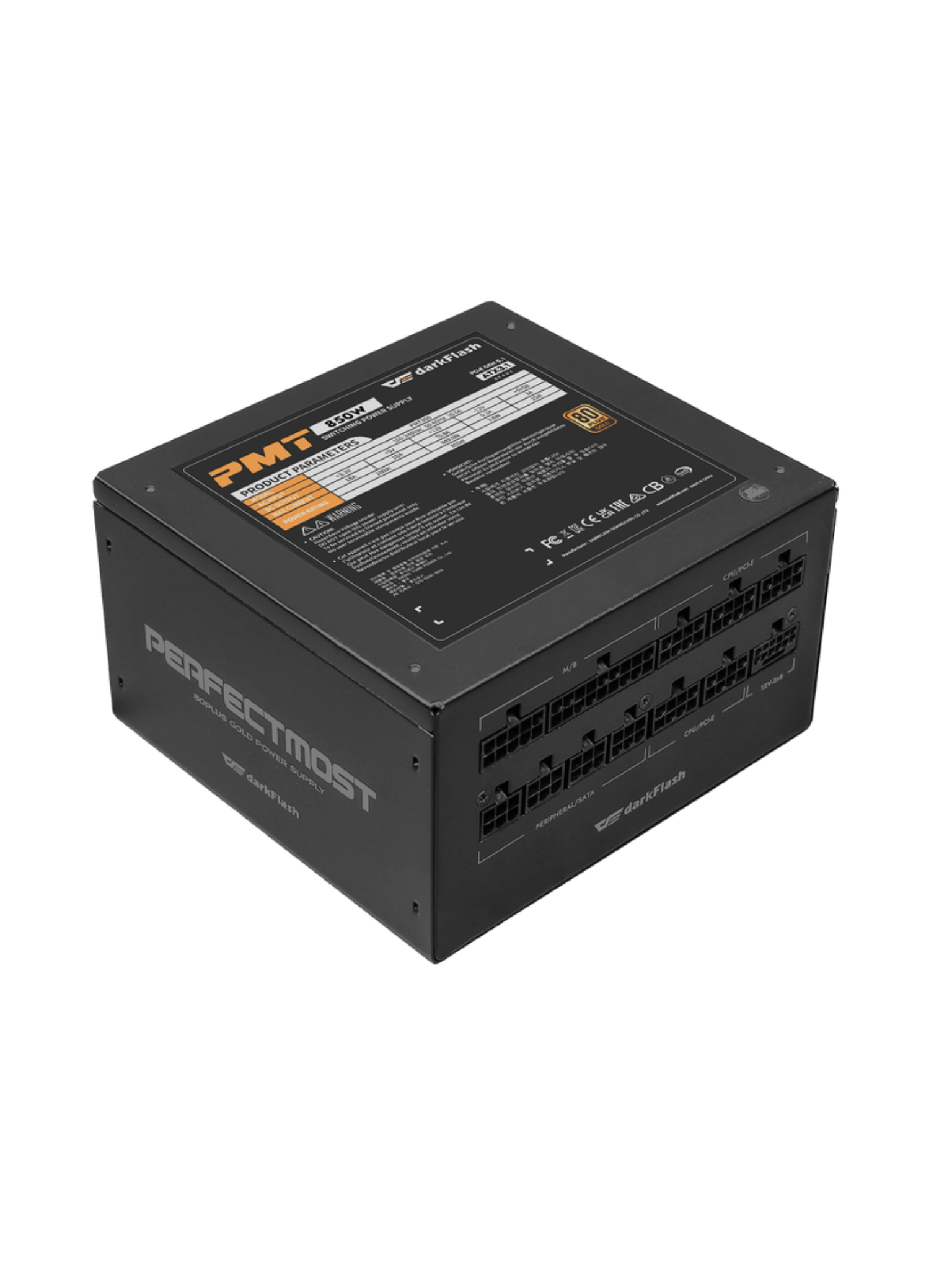 Darkflash PMT850W Gold 80+ 850W Power Supply - Fully Modular - Coated Cables - Black-3