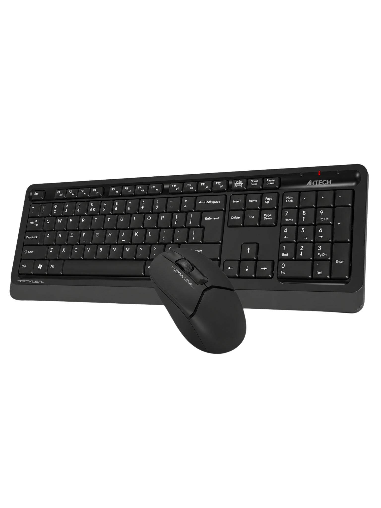 A4Tech Fstyler FG1012 Wireless Mouse & Keyboard Combo - English/Arabic - Black-1