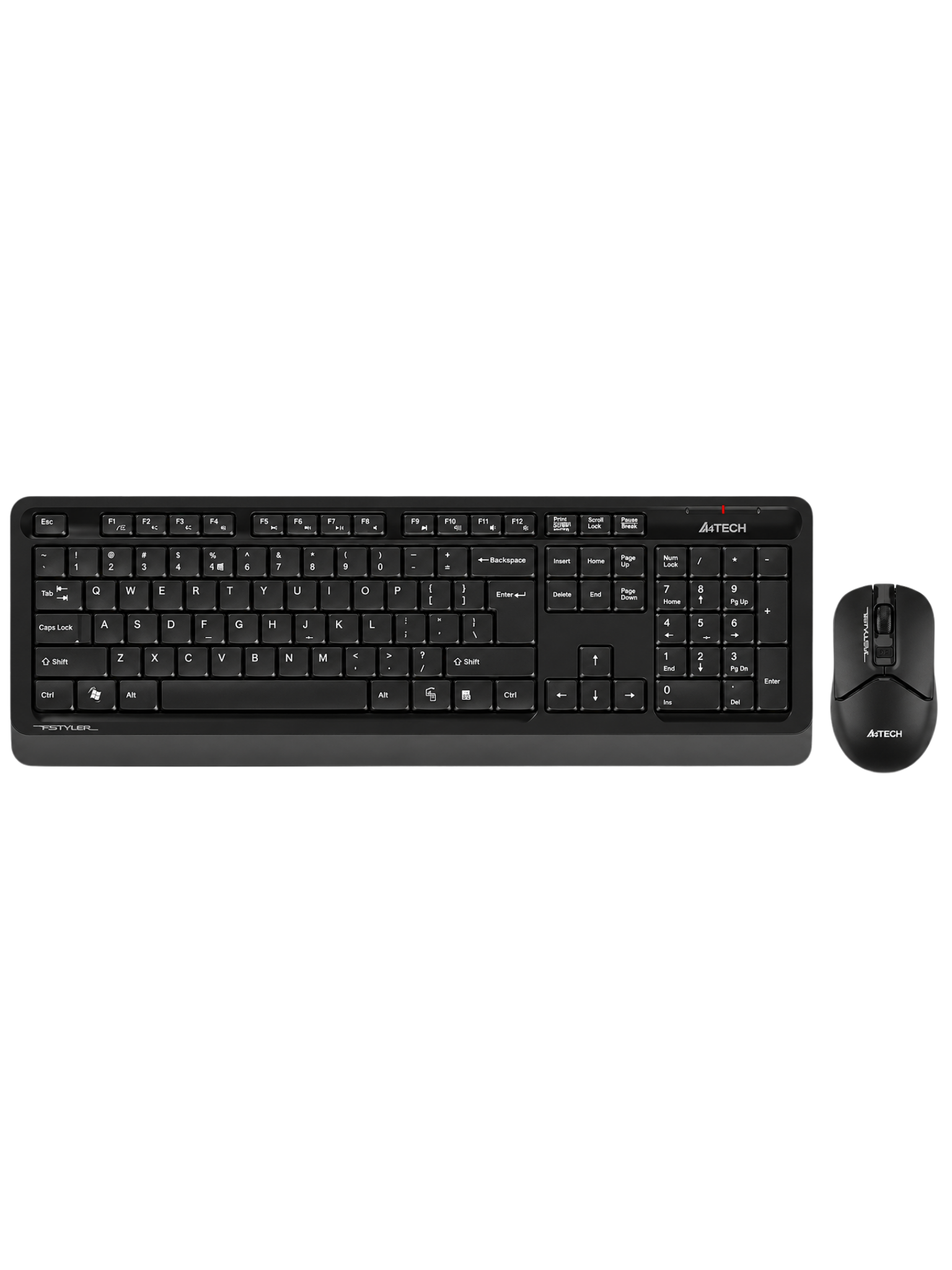 A4Tech Fstyler FG1012 Wireless Mouse & Keyboard Combo - English/Arabic - Black-3