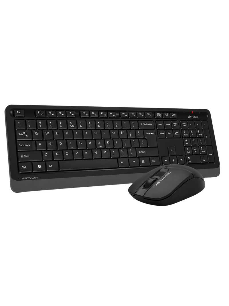 A4Tech Fstyler FG1012 Wireless Mouse & Keyboard Combo - English/Arabic - Black-2