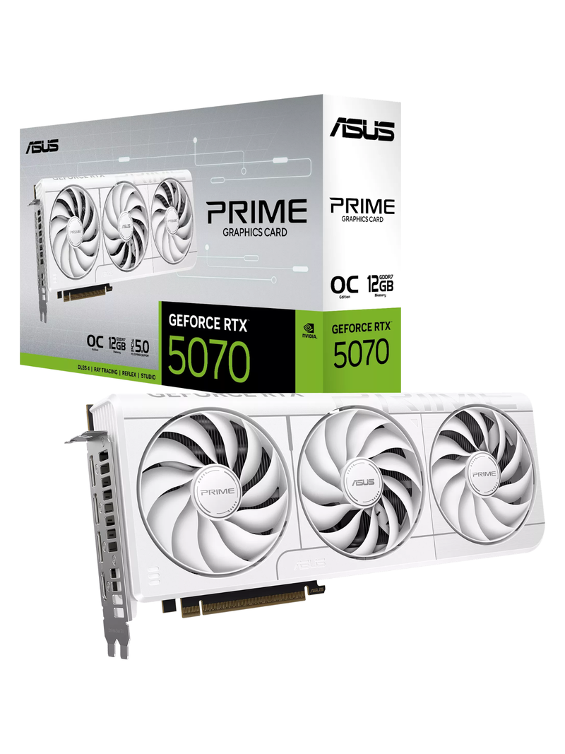 Asus Prime GeForce RTX 5070 White OC Edition 12GB GDDR7 - Triple Fans - White-1