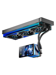 Jungle Leopard Pro Flow 360mm CPU Liquid Cooler with 5.5" Rotatable & Customizable Screen  & ARGB Fans - Black-2