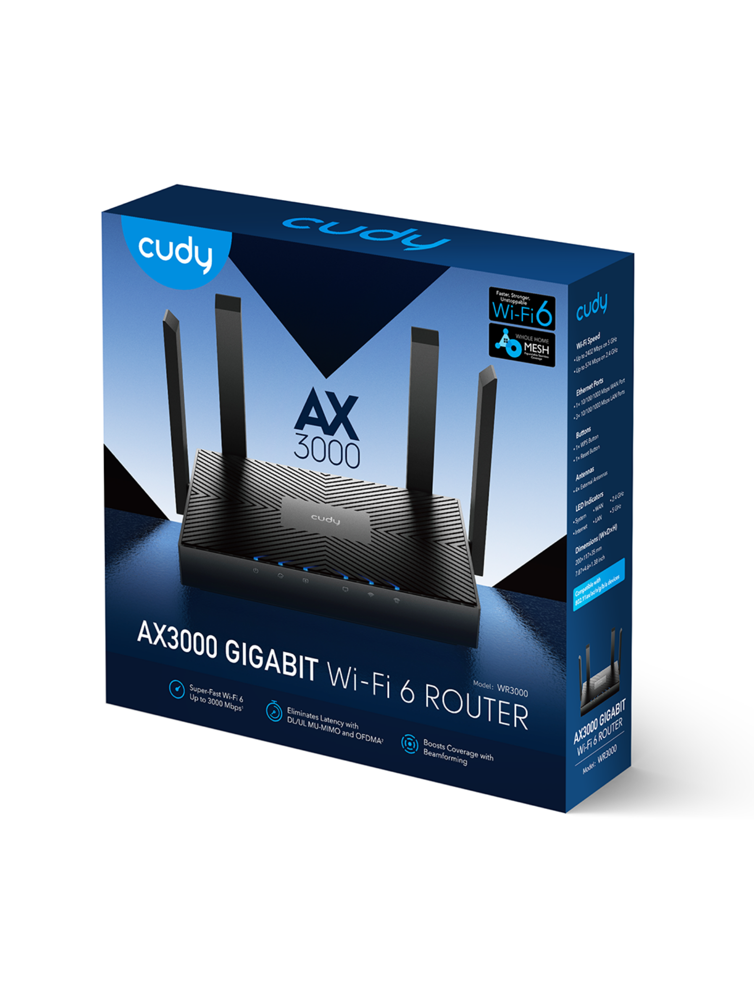 Cudy AX3000 Gigabit Mesh Wi-Fi 6 Router - 4 Antenna | WR3000-5