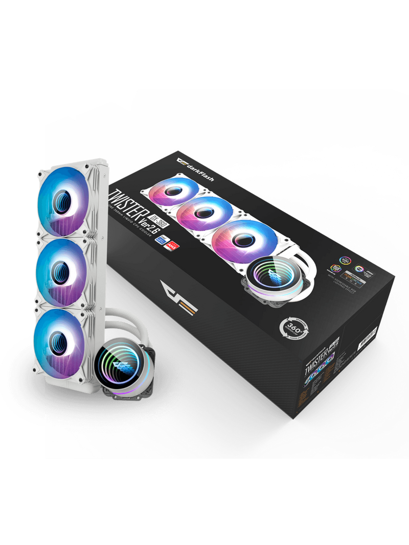 Darkflash DX360 CPU Liquid Cooler 360mm with ARGB Fans - White-5