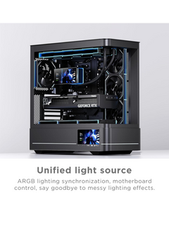 Jungle Leopard Pro Flow 360mm CPU Liquid Cooler with 5.5" Rotatable & Customizable Screen  & ARGB Fans - Black-4