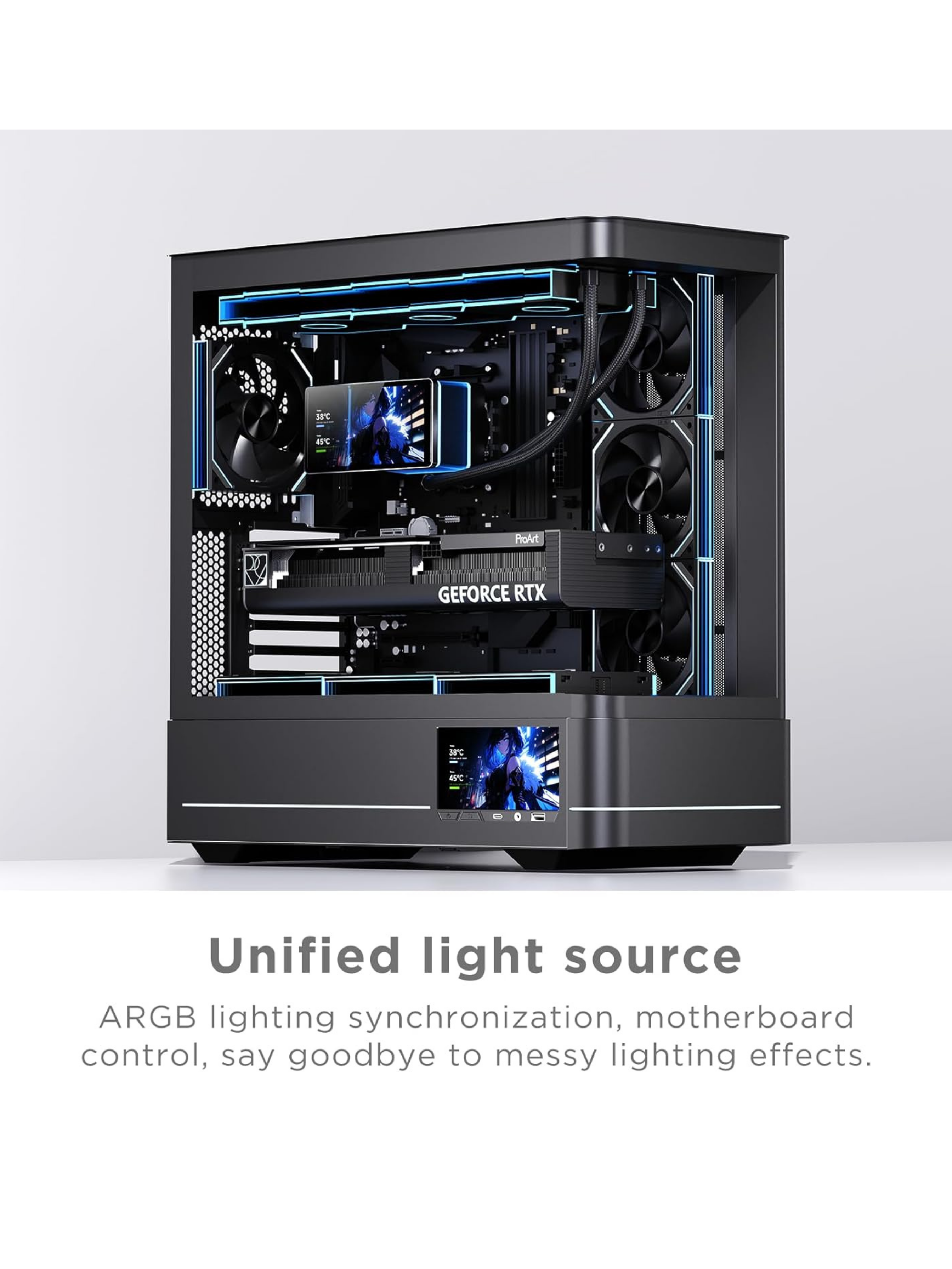 Jungle Leopard Pro Flow 360mm CPU Liquid Cooler with 5.5" Rotatable & Customizable Screen  & ARGB Fans - Black-4