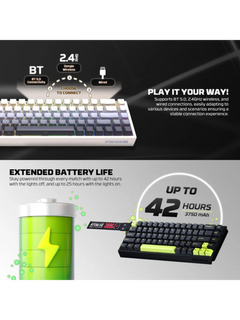 Fantech Atom Pro HE68 68% Magnetic Switch Gaming Keyboard - Tri-Mode - Wired, Wireless, Bluetooth - Rechargeable -  8K Polling Rate-11