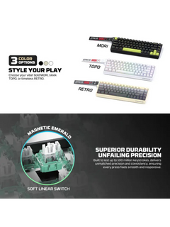 Fantech Atom Pro HE68 68% Magnetic Switch Gaming Keyboard - Tri-Mode - Wired, Wireless, Bluetooth - Rechargeable -  8K Polling Rate-9