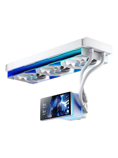 Jungle Leopard Pro Flow 360mm CPU Liquid Cooler with 5.5" Rotatable & Customizable Screen  & ARGB Fans - White-2