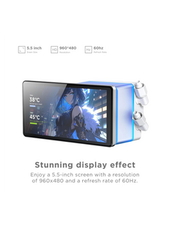 Jungle Leopard Pro Flow 360mm CPU Liquid Cooler with 5.5" Rotatable & Customizable Screen  & ARGB Fans - White-3