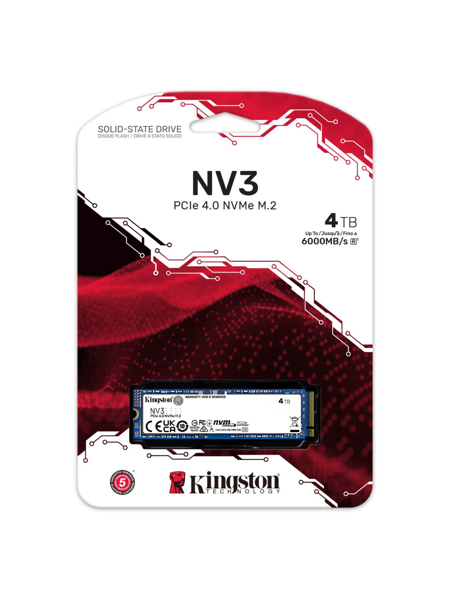 Kingston NV3 4TB PCIe NVMe SSD Gen 4 - 6000MB/s